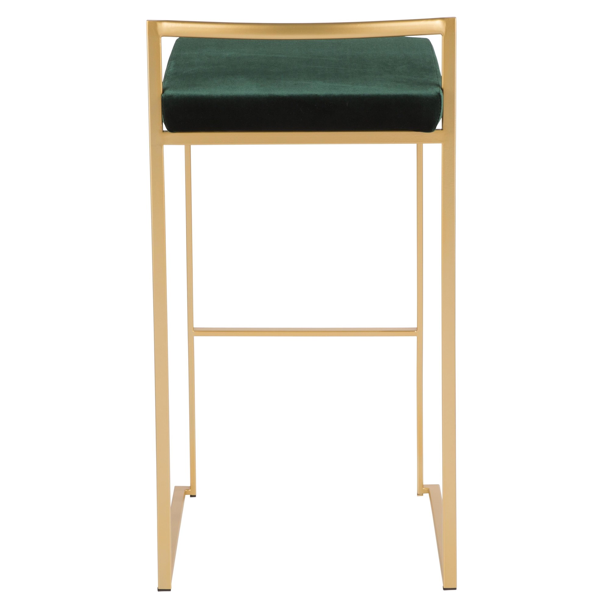 Fuji 30 Gold and Green Velvet Contemporary Barstool (Set of 3) 7 Fuji 30 Gold and Green Velvet Contemporary Barstool (Set of 3) - Image 7