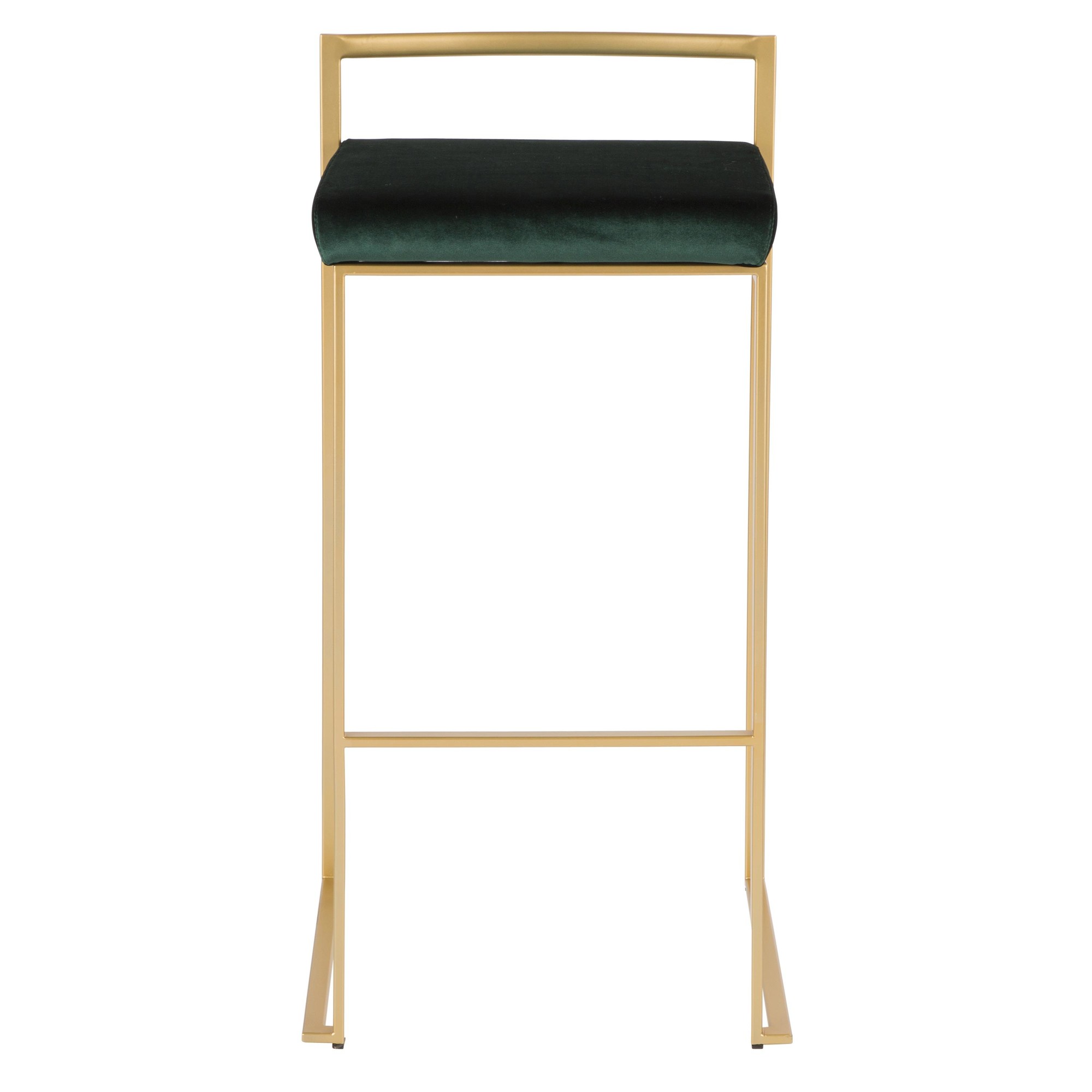 Fuji 30 Gold and Green Velvet Contemporary Barstool (Set of 3) 8 Fuji 30 Gold and Green Velvet Contemporary Barstool (Set of 3) - Image 8