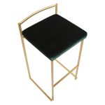Fuji 30 Gold and Green Velvet Contemporary Barstool (Set of 3) 20 Fuji 30 Gold and Green Velvet Contemporary Barstool (Set of 3)