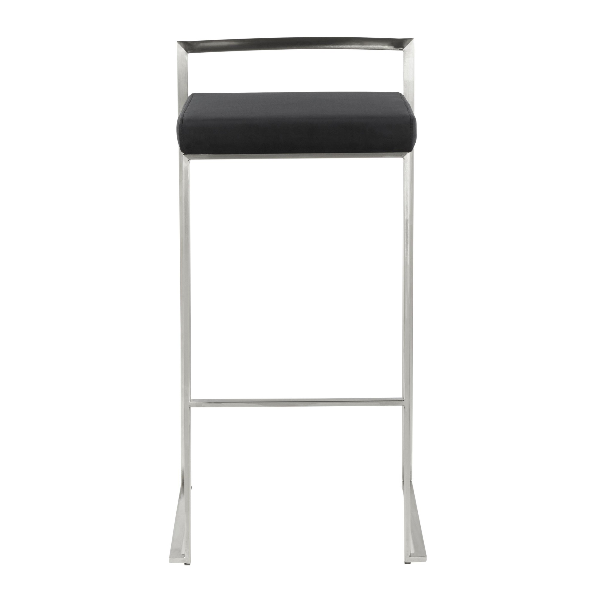 Fuji 30-Inch Black Faux Leather Contemporary Stackable Barstool (Set of 3) 8 Fuji 30-Inch Black Faux Leather Contemporary Stackable Barstool (Set of 3) - Image 8