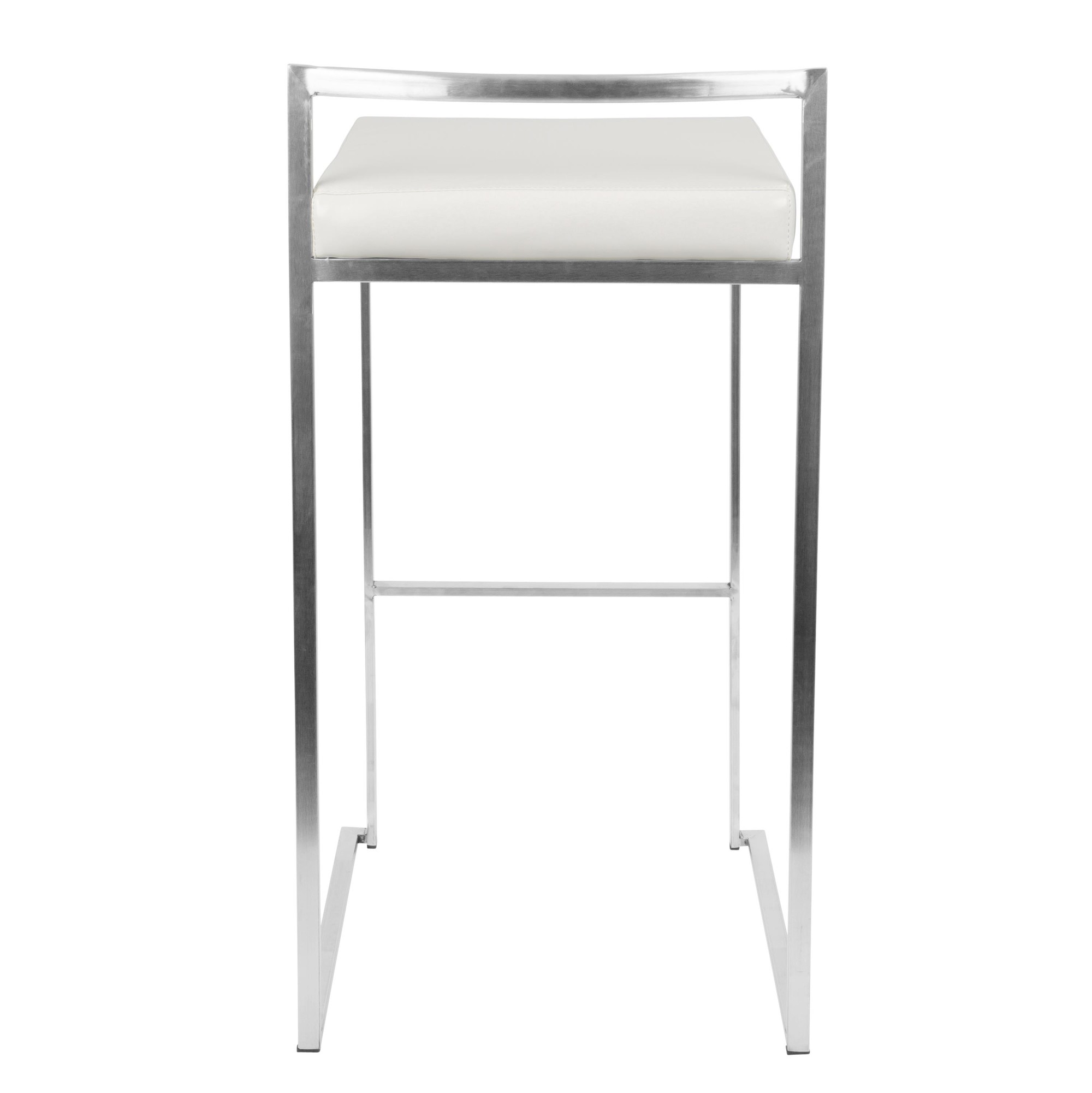 Fuji 30 Stainless Steel White Contemporary Barstool (Set of 3) 5 Fuji 30 Stainless Steel White Contemporary Barstool (Set of 3) - Image 5
