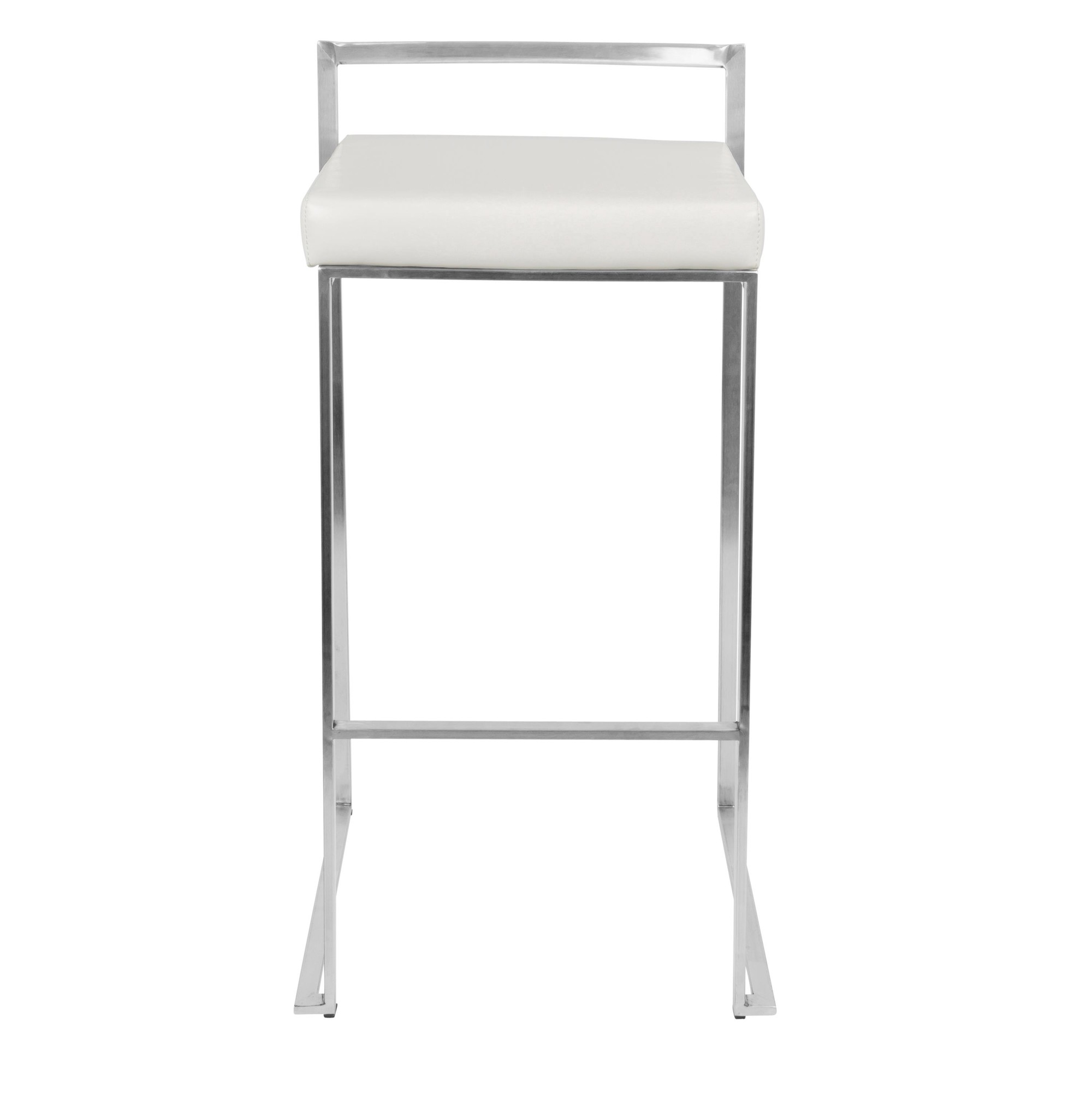 Fuji 30 Stainless Steel White Contemporary Barstool (Set of 3) 6 Fuji 30 Stainless Steel White Contemporary Barstool (Set of 3) - Image 6
