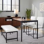 Fuji 44-Inch Contemporary Black Metal and White Bench 11 Fuji 44-Inch Contemporary Black Metal and White Bench