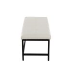 Fuji 44-Inch Contemporary Black Metal and White Bench 14 Fuji 44-Inch Contemporary Black Metal and White Bench