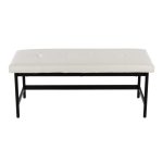 Fuji 44-Inch Contemporary Black Metal and White Bench 17 Fuji 44-Inch Contemporary Black Metal and White Bench