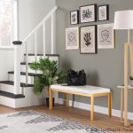 Fuji 46-Inch Contemporary White Faux Leather Bench Gold Metal Frame 12 Fuji 46-Inch Contemporary White Faux Leather Bench Gold Metal Frame