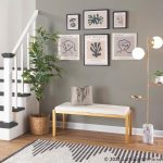Fuji 46-Inch Contemporary White Faux Leather Bench Gold Metal Frame 11 Fuji 46-Inch Contemporary White Faux Leather Bench Gold Metal Frame