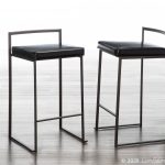 Fuji Antique Black Faux Leather Industrial Counter Stools (Set of 2) 12 Fuji Antique Black Faux Leather Industrial Counter Stools (Set of 2)