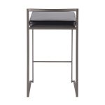 Fuji Antique Black Faux Leather Industrial Counter Stools (Set of 2) 19 Fuji Antique Black Faux Leather Industrial Counter Stools (Set of 2)