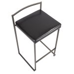 Fuji Antique Black Faux Leather Industrial Counter Stools (Set of 2) 21 Fuji Antique Black Faux Leather Industrial Counter Stools (Set of 2)