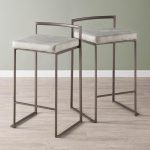 Fuji Antique Industrial Light Grey Cowboy Fabric Counter Stools (Set of 2) 13 Fuji Antique Industrial Light Grey Cowboy Fabric Counter Stools (Set of 2)