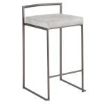 Fuji Antique Industrial Light Grey Cowboy Fabric Counter Stools (Set of 2) 16 Fuji Antique Industrial Light Grey Cowboy Fabric Counter Stools (Set of 2)