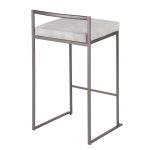 Fuji Antique Industrial Light Grey Cowboy Fabric Counter Stools (Set of 2) 18 Fuji Antique Industrial Light Grey Cowboy Fabric Counter Stools (Set of 2)