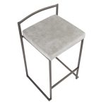 Fuji Antique Industrial Light Grey Cowboy Fabric Counter Stools (Set of 2) 21 Fuji Antique Industrial Light Grey Cowboy Fabric Counter Stools (Set of 2)