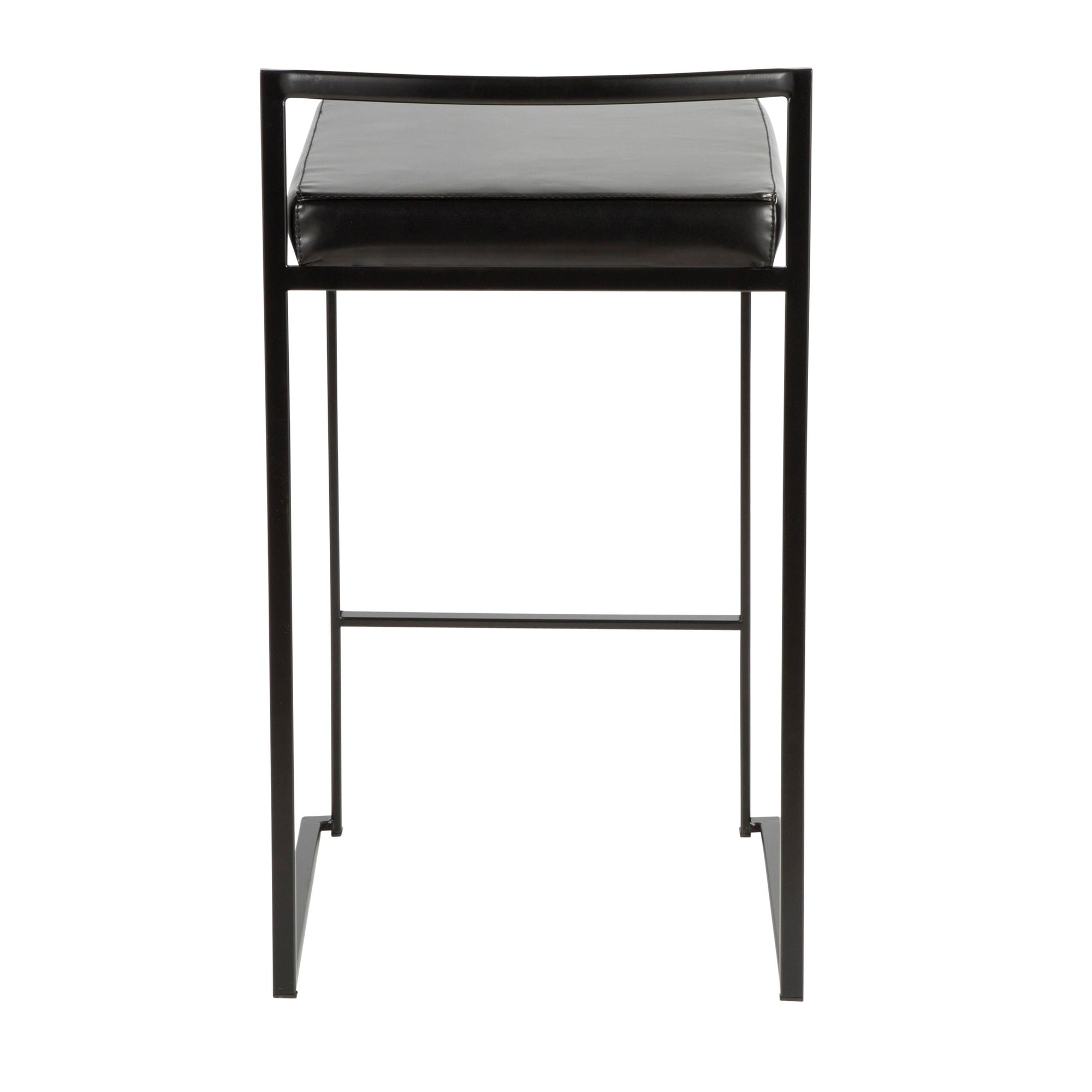 Fuji Black Contemporary Stackable Counter Stools (Set of 2) 10 Fuji Black Contemporary Stackable Counter Stools (Set of 2) - Image 10