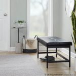Fuji Black Faux Leather Contemporary Bench Black Metal Frame 12 Fuji Black Faux Leather Contemporary Bench Black Metal Frame