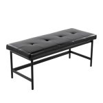 Fuji Black Faux Leather Contemporary Bench Black Metal Frame 13 Fuji Black Faux Leather Contemporary Bench Black Metal Frame