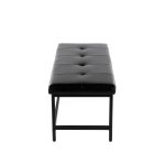 Fuji Black Faux Leather Contemporary Bench Black Metal Frame 14 Fuji Black Faux Leather Contemporary Bench Black Metal Frame