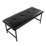 Fuji Black Faux Leather Contemporary Bench Black Metal Frame 18 Fuji Black Faux Leather Contemporary Bench Black Metal Frame