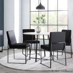 Fuji Black High-Back Contemporary Dining Chairs (Set of 2)