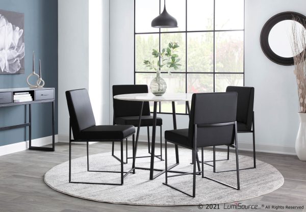 Fuji Black High Back Contemporary Dining Chairs Set of 2 1