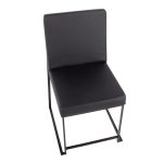 Fuji Black High-Back Contemporary Dining Chairs (Set of 2)
