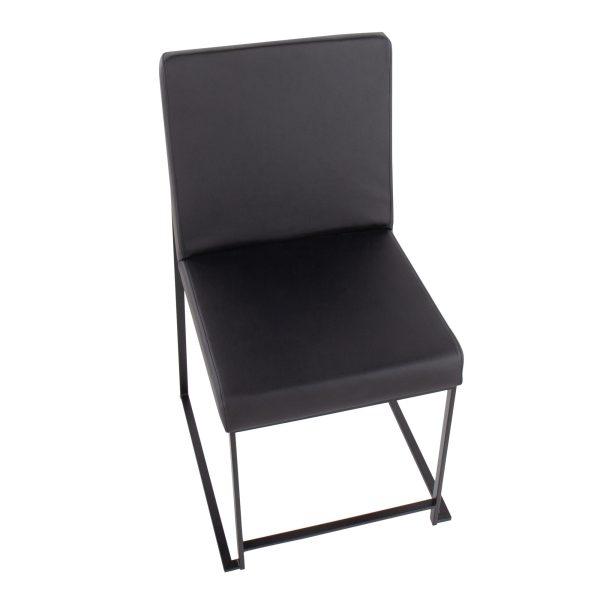 Fuji Black High Back Contemporary Dining Chairs Set of 2 12