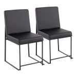 Fuji Black High-Back Contemporary Dining Chairs (Set of 2)