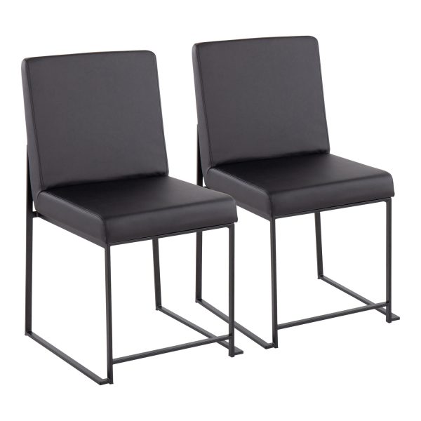 Fuji Black High Back Contemporary Dining Chairs Set of 2 6