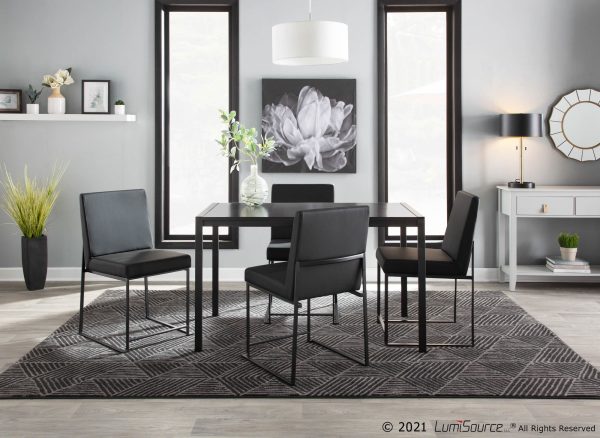 Fuji Black High Back Contemporary Dining Chairs Set of 2