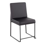 Fuji Black High-Back Contemporary Dining Chairs (Set of 2)