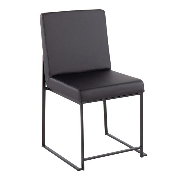 Fuji Black High Back Contemporary Dining Chairs Set of 2 7