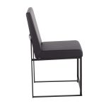 Fuji Black High-Back Contemporary Dining Chairs (Set of 2)