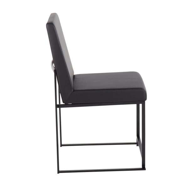 Fuji Black High Back Contemporary Dining Chairs Set of 2 8