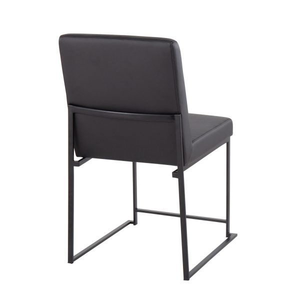 Fuji Black High Back Contemporary Dining Chairs Set of 2 9