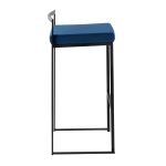 Fuji Black Metal Blue Velvet Contemporary Stackable Barstools (Set of 2) 12 Fuji Black Metal Blue Velvet Contemporary Stackable Barstools (Set of 2)