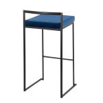 Fuji Black Metal Blue Velvet Contemporary Stackable Barstools (Set of 2) 13 Fuji Black Metal Blue Velvet Contemporary Stackable Barstools (Set of 2)