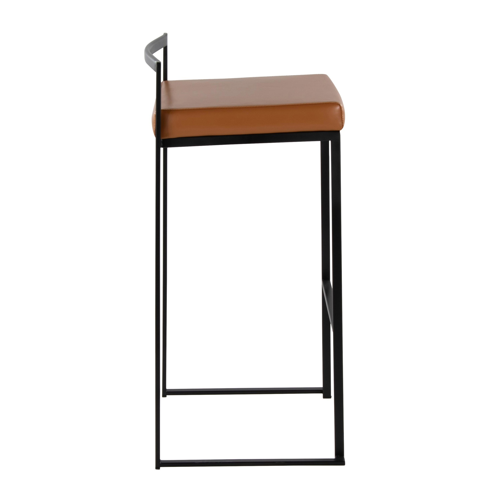 Fuji Black Metal Camel Contemporary Stackable Barstools 30" (Set of 2) 4 Fuji Black Metal Camel Contemporary Stackable Barstools 30" (Set of 2) - Image 4