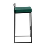 Fuji Black Metal Green Velvet Contemporary Stackable Barstools (Set of 2) 12 Fuji Black Metal Green Velvet Contemporary Stackable Barstools (Set of 2)
