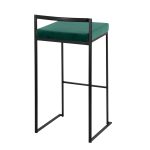 Fuji Black Metal Green Velvet Contemporary Stackable Barstools (Set of 2) 13 Fuji Black Metal Green Velvet Contemporary Stackable Barstools (Set of 2)