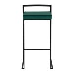 Fuji Black Metal Green Velvet Contemporary Stackable Barstools (Set of 2) 15 Fuji Black Metal Green Velvet Contemporary Stackable Barstools (Set of 2)