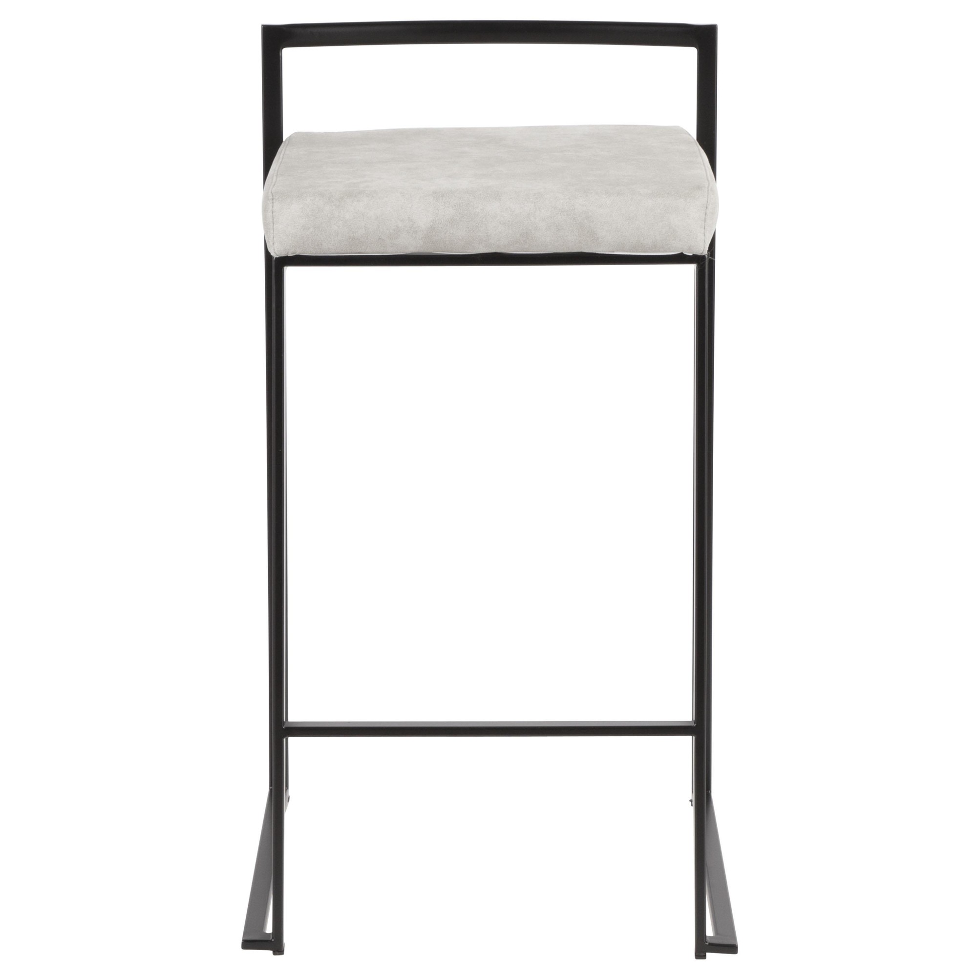 Fuji Black Stackable Cowboy Fabric Contemporary Counter Stool (Set of 2) 11 Fuji Black Stackable Cowboy Fabric Contemporary Counter Stool (Set of 2) - Image 11