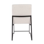 Fuji Black Steel Beige Fabric High-Back Dining Chairs (Set of 2)