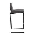 Fuji Black Steel Charcoal Fabric Contemporary Barstool 30 (Set of 3) 12 Fuji Black Steel Charcoal Fabric Contemporary Barstool 30 (Set of 3)