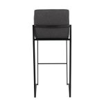 Fuji Black Steel Charcoal Fabric Contemporary Barstool 30 (Set of 3) 14 Fuji Black Steel Charcoal Fabric Contemporary Barstool 30 (Set of 3)