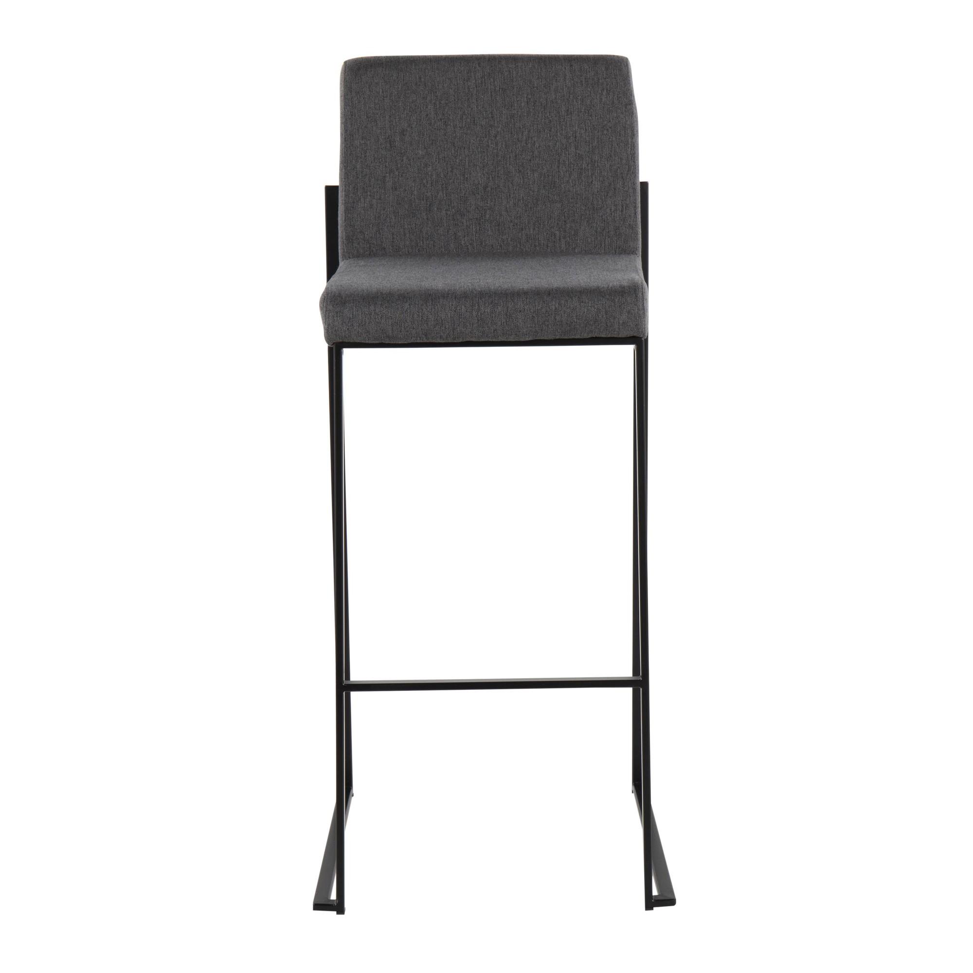 Fuji Black Steel Charcoal Fabric Contemporary Barstool 30 (Set of 3) 6 Fuji Black Steel Charcoal Fabric Contemporary Barstool 30 (Set of 3) - Image 6