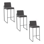 Fuji Black Steel Charcoal Fabric Contemporary Barstool 30 (Set of 3) 17 Fuji Black Steel Charcoal Fabric Contemporary Barstool 30 (Set of 3)