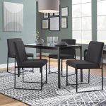 Fuji Black Steel Charcoal High Back Contemporary Dining Chairs (Set of 2)