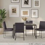 Fuji Black Steel Charcoal High Back Contemporary Dining Chairs (Set of 2)