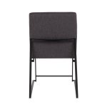 Fuji Black Steel Charcoal High Back Contemporary Dining Chairs (Set of 2)